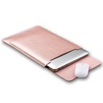 SOYAN MacBook / Laptop 12&quot; (30cm x 22cm x 3mm) Skinn Sleeve m. Musematte - Rosa Gull