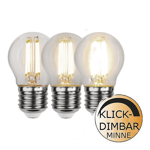 Star Trading klick-dimbar LED lampa klot 3000K 470lm E27 4,2W