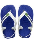 Havaianas Baby Brasil Logo Flip Flop Sandal, Blue, Size 7 Younger