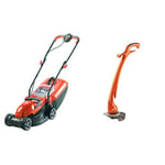 Flymo Chevron Electric Wheeled Rotary Lawnmower with Flymo Contour XT Electric Grass Trimmer and Edger Bundle