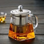 Ccykxa - Théière en Verre avec Infuseur Amovible, Teapot Bouilloire 750 ml en Verre Borosilicate Transparente et Classique, Passoire et Couvercle en