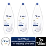 Dove Body Wash Skin Natural Moisturising Cream Caring/Pampering/ProAge, 720ml