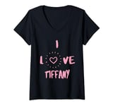Womens I Love Tiffany I Heart Tiffany fun Tiffany gift V-Neck T-Shirt