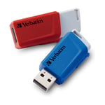 VERBATIM STORE 'N' CLICK USB-NØGLE 32 GB USB TYPE-A 3.2 GEN 1 (3.1 GEN 1) BLÅ, GRÅ, RØD