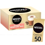 Nescafe Cappuccino Unsweetened 50 One Mug Sachets 50 x 14.2g 100% Coffee Beans