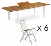 Hillerstorp - Nydala Matgrupp Vit/Teak - Bord 96x200-280 ink 6st Pos.