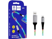 USB cable Vega USB CABLE IPHONE DENMEN LED STREMER 1M SILVER D25L 2.4A>