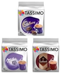 Tassimo T Discs Pods: HOT CHOCOLATE PACK - MILKA, CADBURY, SUCHARD 32 PODS