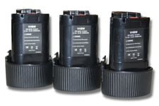 3x Batterie Li-Ion 2000mAh (10.8V) vhbw pour outils DF030D, DF030DWE, DF030DWX, DF330, DF330D comme Makita 194550-6, 194551-4, BL1013, BL1014.