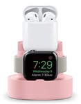 Apple Watch Silikone Stander - Dock 3-i-1 - Pink