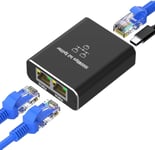 Switch Ethernet 2 Port, Switch Rj45 Splitter 1000 Mbps, Gigabit Switch Ethernet Rj45 1 À 2 Lan Splitter Pour Ordinateur, Hub, Commutateur, Routeur, Décodeur, Télévision Numérique[X256]
