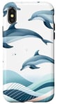 Coque pour iPhone X/XS Aquarelles Dauphin Animaux marins