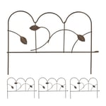 Relaxdays Bordure de Jardin, Lot de 4 éléments, métal, HxL : 28x38,5 cm chacun, extérieur, à Planter dans Le Sol, Bronze