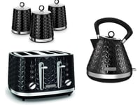Morphy Richards Black Vector Kettle Toaster & Dimensions Canisters Kitchen Set