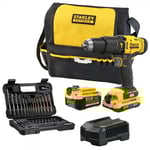 Slagborrmaskin/-skruvdragare. Stanley FATMAX SFMCD711DMA 18V v20 2ah + 4ah + TILLBEHÖR 50 st.