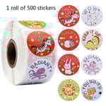 500 st/rulle Belöningsklistermärken Söta tecknade djur Scrapbooking Papper För Elever Motivation Lärare Uppmuntran Klistermärke A14