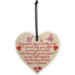 Husband Wife Valentines Day Memorial Graveside Poem Wood Heart Hanging Sign Gift