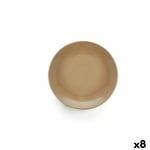 Flad Tallerken Anaflor Bagt ler Keramik Beige (25 cm) (8 enheder)