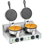 Royal Catering - Gaufrier Électrique Double Professionnel Inox 2600W Gastro Plaque Téflon f
