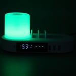 Wireless Charger Clock Touch Control Colourful Night Light 6USB Interface Fa GHB