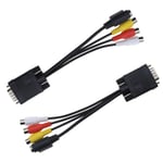 VGA 15 Pin Male to 3-RCA AV & S-Video Mini-DIN 4-pin Adapter Cable Wire for Laptop PC Computer Video AV Projector Pack of 2