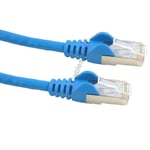 Short Blue 0.25m Ethernet Cable CAT6 Full Copper Screened Network Lead FTP 25cm