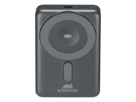 Rivacase Va2608, 10000 Mah, Lithium Polymer (Lipo), Trådløs Opladning, 3,7 V, 38,5 W, Sort, Grå