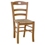 Chaise Loris En Noyer Clair Avec Assise En Paille