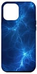 Coque pour iPhone 12 Pro Max Bleu foncé avec éclairs lumineux électriques