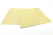 LEGO 2 X TAN BASEPLATES (Base Plate Board) 32x32 Pin 10 " x 10 " - BRAND NEW