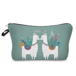 IBuyi Women Makeup Bags 3D Printing Zipper Cosmetic Bag With Multicolor Pattern Cute Animals Cosmetics Pouchs For Travel Ladies Women Eyebrow Pencil Case Organiser (Llama Love 51434)
