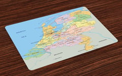 Amsterdam Place Mats Set of 4 Map of Surrounded Regions