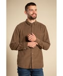 French Connection Mens Cotton Cord Long Sleeve Shirt - Khaki - Size Medium