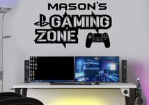 Gaming Zone Personalised Wall Stickers Playstation 4 Controller Gamer Vinyl Decals Decor PS4 UK Seller (Other Colour(Message me After Purchase), W100xH60cm)