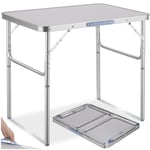 tectake Campingbord i aluminium, hopfällbart 75 x 55 x 68cm - grå
