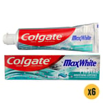 6 X 100ML Colgate Max White Crystal Mint Toothpaste  With Whitening Crystals