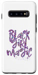 Coque pour Galaxy S10+ Black Girl Magic Melanin Violet Rainbow Leopard Queen Woman