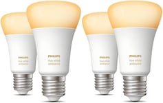 4x Philips Hue White Ambiance E27 ES Smart Light Bulb =60W - 800 Lumen