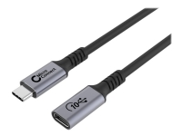 MicroConnect Premium - USB-förlängningskabel - 24 pin USB-C (hane) till 24 pin USB-C (hona) - USB 3.2 Gen 2x2 - 20 V - 5 A - 2 m - inomhus, USB-strömförsörjning (100W), 4K60Hz (3840 x 2160) stöd, upp till 10 Gbps dataöverföringshastighet - svart