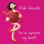 Valentines Day Card - Fab Fiance Female Heart - Funny Humour One Lump Or Two