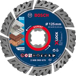 Bosch Professional 1x Expert MultiMaterial X-LOCK Diamond Cutting Disc (for Concrete, Ø 125 mm, Accessories Small Angle Grinder)
