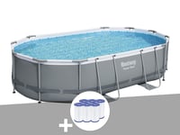 Kit piscine tubulaire Bestway Power Steel ovale 4,88 x 3,05 x1,07 m + 6 cartouches de filtration
