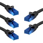 KabelDirekt – 5x 0,5 m – Câble Ethernet & patch & réseau (fiches RJ45, pour profiter pleinement du débit de la fibre, idéal pour les réseaux Gigabit/LAN, routeurs, modems et switchs, noir)
