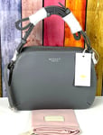 Radley Dukes Place Grey Leather Small to Medium Cross Body Bag New RRP £179