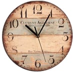 Aisoway Retro Round Clock Detachable Wooden Wall Clocks for Living Room Bedroom Decoration Supplies