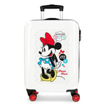 Disney Minnie Enjoy the Day White Cabin Suitcase 40x55x20 cm Rigid ABS Combination lock 34 Litre 2.8 Kg 4 Double Wheels Hand Luggage