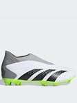 adidas Junior Predator Laceless 20.3 Firm Ground Football Boot, White, Size 2