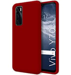 Tumundosmartphone Étui en Silicone Liquide Ultra Doux pour Vivo Y70 Couleur Rouge