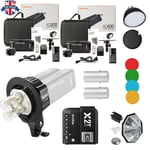 UK 2*Godox 2.4 TTL 1/8000s AD200 Pocket Flash+X2T-C for Canon+AD-B2+AD-S7 Kit