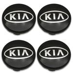 Svart Kia bilhjul navkapsel navkåpa 60mm 4 st för picanto, rio, forte, ev, soul, ceed
